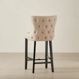 Camille III Beige Vegan Leather Bar Stool