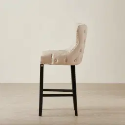 Camille III Beige Vegan Leather Bar Stool