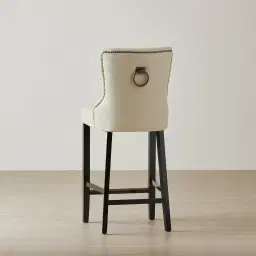 Saxon II Cloud Grey Vegan Leather Bar Stool