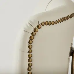 Saxon II Cloud Grey Vegan Leather Bar Stool