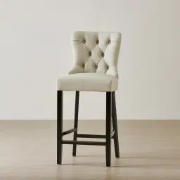 Saxon II Cloud Grey Vegan Leather Bar Stool