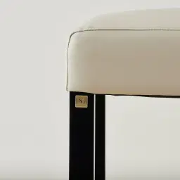 Saxon II Cloud Grey Vegan Leather Bar Stool