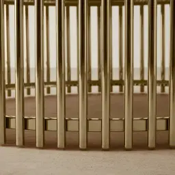 Amaya White Sintered Stone Coffee Table - Champagne Gold Legs