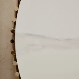 Amaya White Sintered Stone Coffee Table - Champagne Gold Legs