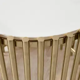 Amaya White Sintered Stone Side Table - Champagne Gold Legs