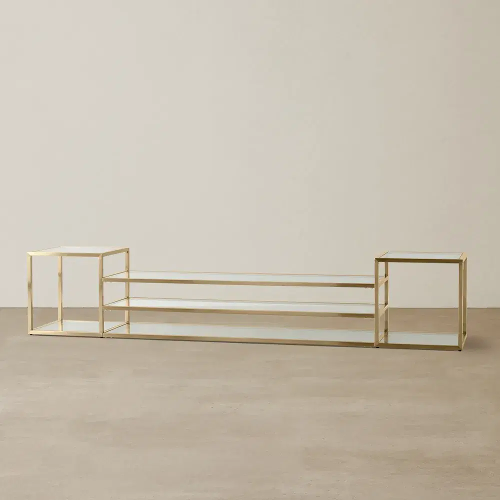 Tinsley Brushed Champagne Gold Stainless Steel Entertainment Unit