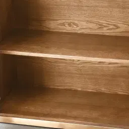 San Pierre Light Brown Ash Veneer Sideboard with Travertine Finish Sintered Stone Top