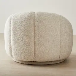 Phylis III Stone Cream Woven Fabric Swivel Occasional Chair