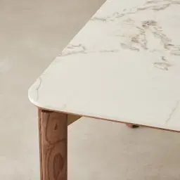 Portobello Pandora Brown Sintered Stone Top Dining Table - Toffee Brown Ash Legs 240x120cm