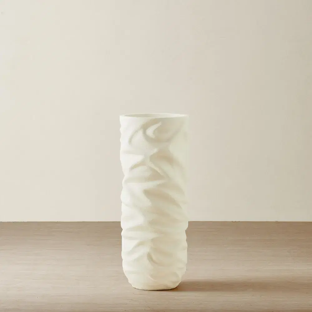 Ostia Textured White Vase