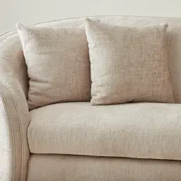 Hyacinth II Powder White Chenille Fabric 3-Seater Sofa
