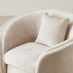 Hyacinth II Powder White Chenille Fabric Occasional Chair