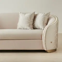 Hyacinth II Cream Velvet 3-Seater Sofa