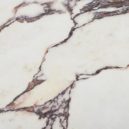 Dunstan Medium Brown Veneer Side Table with Calcatta Viola Sintered Stone Top