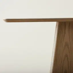 Dunstan Medium Brown Veneer Console Table with Calacatta Viola Sintered Stone Top