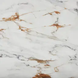 Sir Lionell Gliding White Sintered Stone Coffee Table - Walnut Brown Wooden Legs