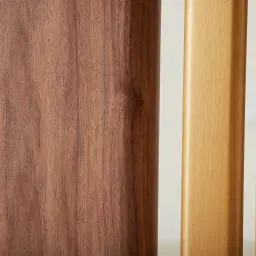 Sir Lionell Gliding White Sintered Stone Side Table - Walnut Brown Wooden Legs