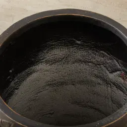 Maliyah Black and Gold Fibre Clay Tall Planter - Set of 2