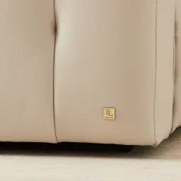 Kensley Almond Cream Leather 2-Seater Dual Electric Recliner