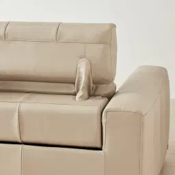 Kensley Almond Cream Leather 2-Seater Dual Electric Recliner