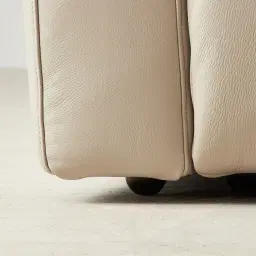 Kensley Almond Cream Leather 2-Seater Dual Electric Recliner