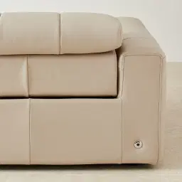 Kensley Almond Cream Leather 2-Seater Dual Electric Recliner