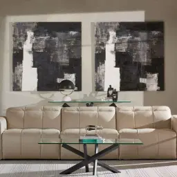 Kensley Almond Cream Leather 3-Seater Dual Electric Recliner