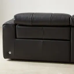 Kensley Black Leather 3-Seater Dual Electric Recliner