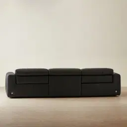 Kensley Black Leather 3-Seater Dual Electric Recliner