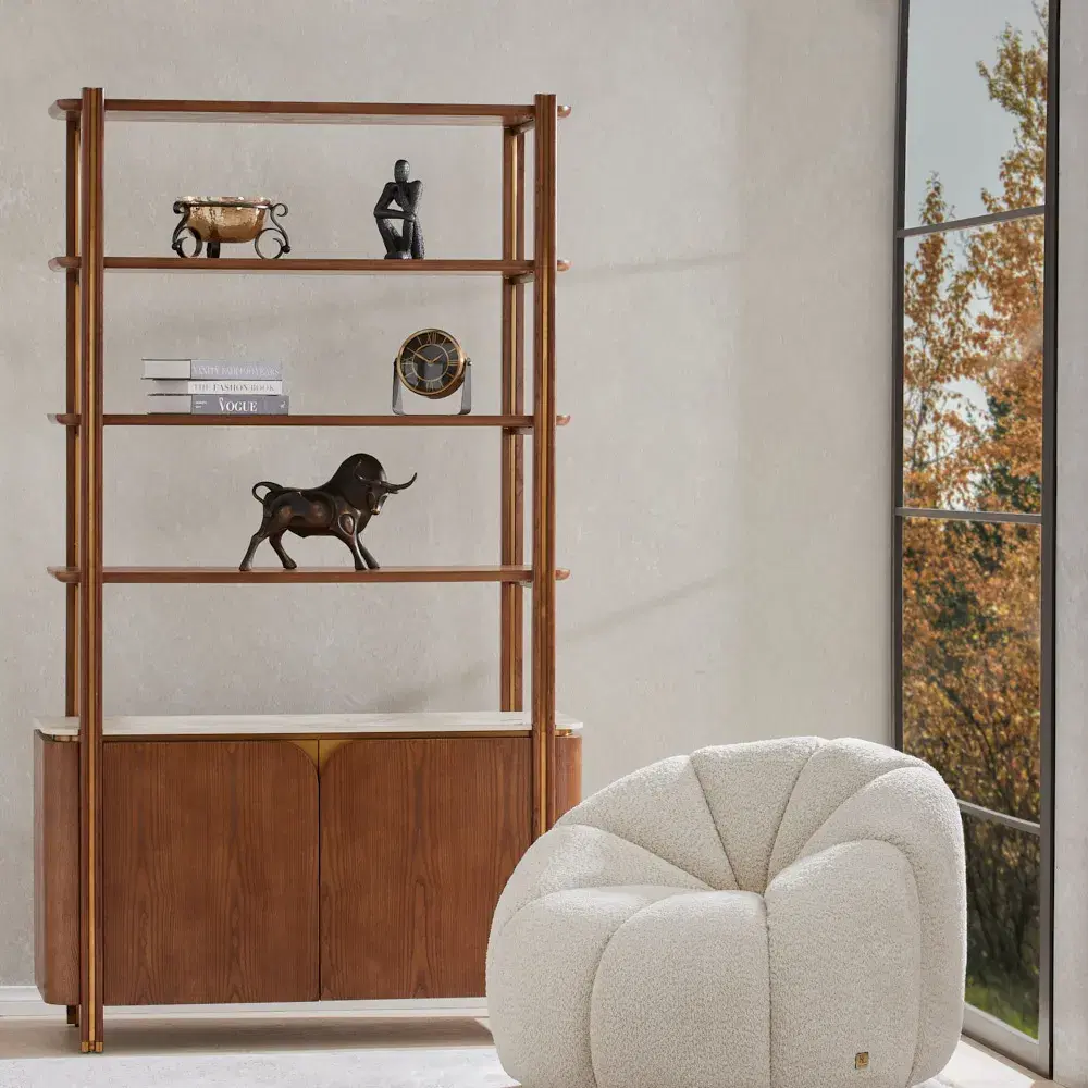 Portobello Toffee Brown Ash Veneer Shelf