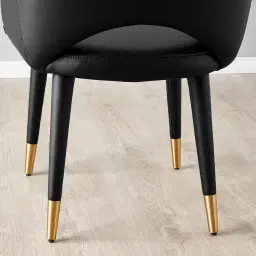 Adrianna Black Vegan Leather Dining Chair
