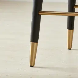 Adrianna Black Vegan Leather 67cm Counter Stool