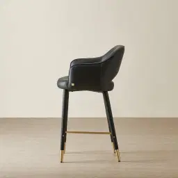 Adrianna Black Vegan Leather 67cm Counter Stool