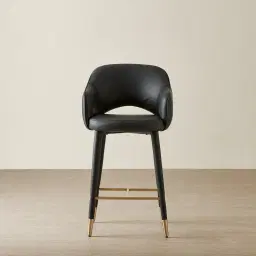 Adrianna Black Vegan Leather 67cm Counter Stool