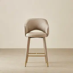 Adrianna Sand Beige Vegan Leather 67cm Counter Stool