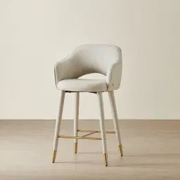 Adrianna Glacier Grey Vegan Leather 67cm Counter Stool