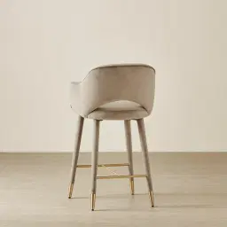 Adrianna Beige Velvet 67cm Counter Stool