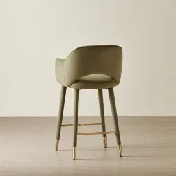 Adrianna Olive Green Velvet 67cm Counter Stool