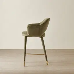 Adrianna Olive Green Velvet 67cm Counter Stool