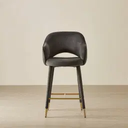 Adrianna Charcoal Velvet 67cm Counter Stool