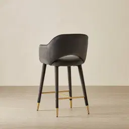 Adrianna Charcoal Velvet 67cm Counter Stool