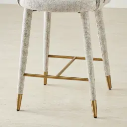 Adrianna Dove Grey Woven Fabric 67cm Counter Stool