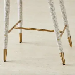 Adrianna Dove Grey Woven Fabric 67cm Counter Stool