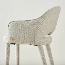 Adrianna Dove Grey Woven Fabric 67cm Counter Stool