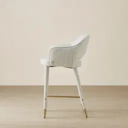 Adrianna Dove Grey Woven Fabric 67cm Counter Stool