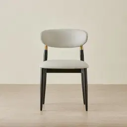 Amali Glacier Grey Vegan Leather Dining Chair