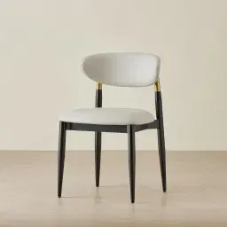 Amali Glacier Grey Vegan Leather Dining Chair