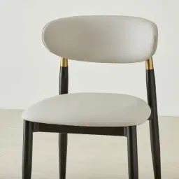 Amali Glacier Grey Vegan Leather Dining Chair