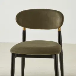 Amali Olive Green Velvet Dining Chair
