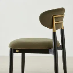 Amali Olive Green Velvet Dining Chair